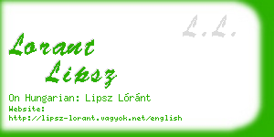 lorant lipsz business card